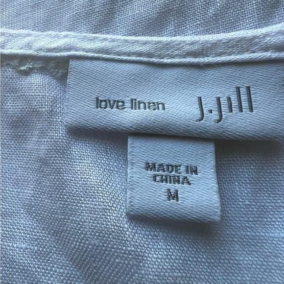 J. Jill Love Linen | 100% Linen | Women’s Medium | White Tank Top | Eyelet Lace - Picture 6 of 6